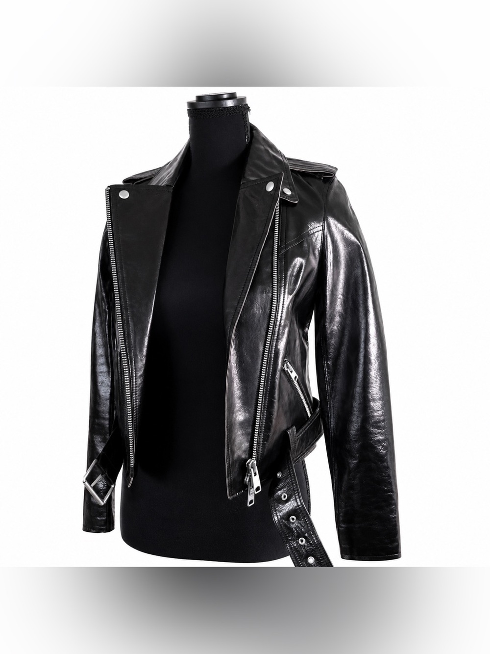 NWT - ALL SAINTS Rigby Payton 100% Lambskin Leather Cropped Moto Jacket Size 00
